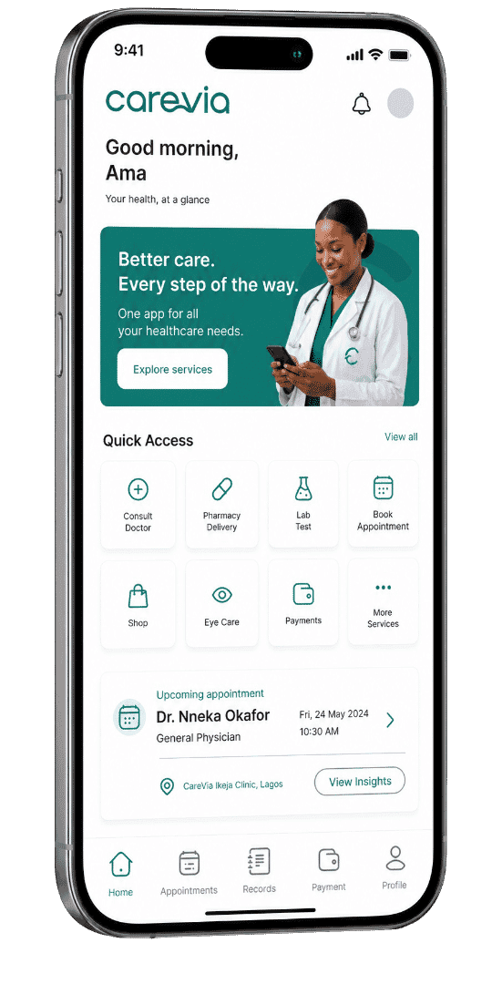 Carevia mobile app